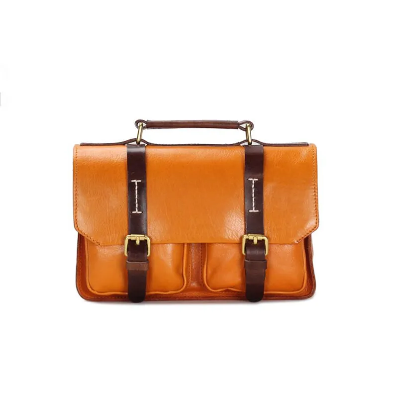 Vintage Classic Vegetable Tanned Leather Messenger Bag