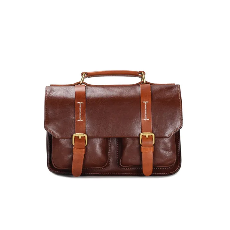 Vintage Classic Vegetable Tanned Leather Messenger Bag