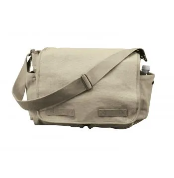 Vintage Style Unwashed Canvas Messenger Bag