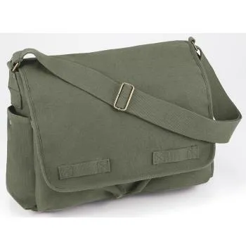 Vintage Style Unwashed Canvas Messenger Bag