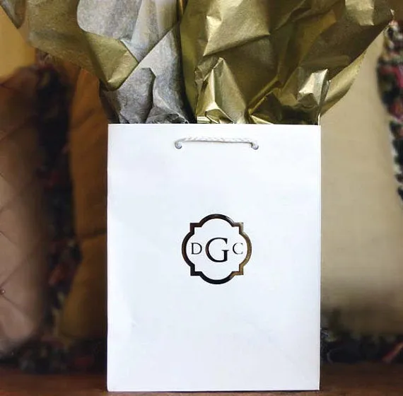 Welcome Bags with Quatrefoil Monogram