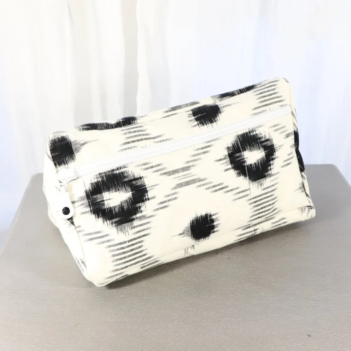 White and Black Toiletry Bag