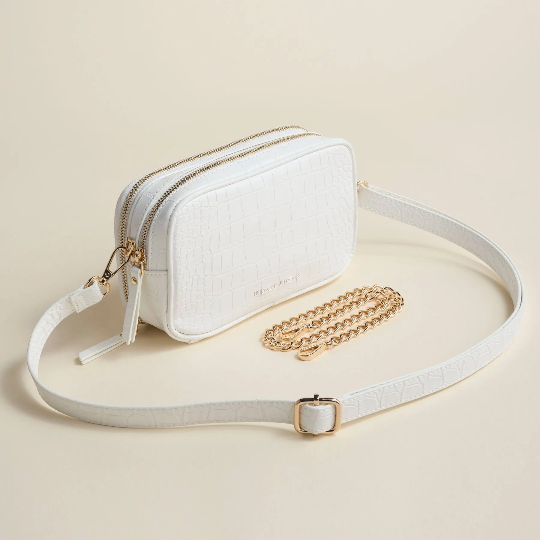 White Crocodile Latitude Beauty Bag