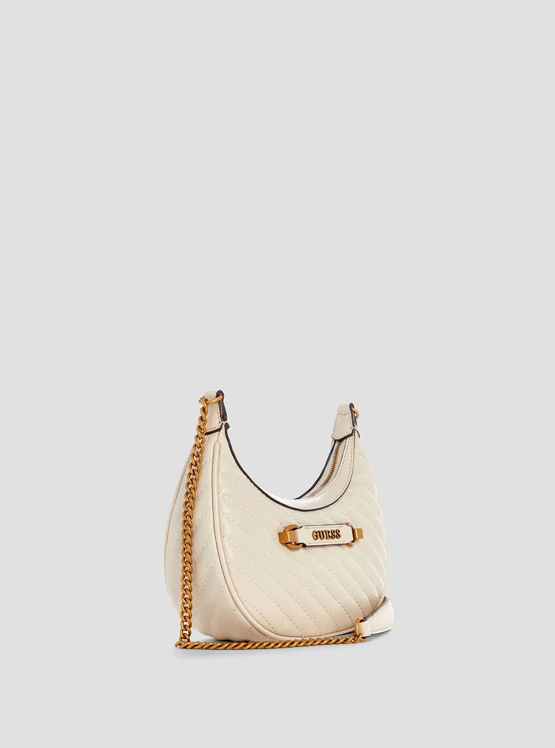 White Sela Mini Crossbody Hobo Bag