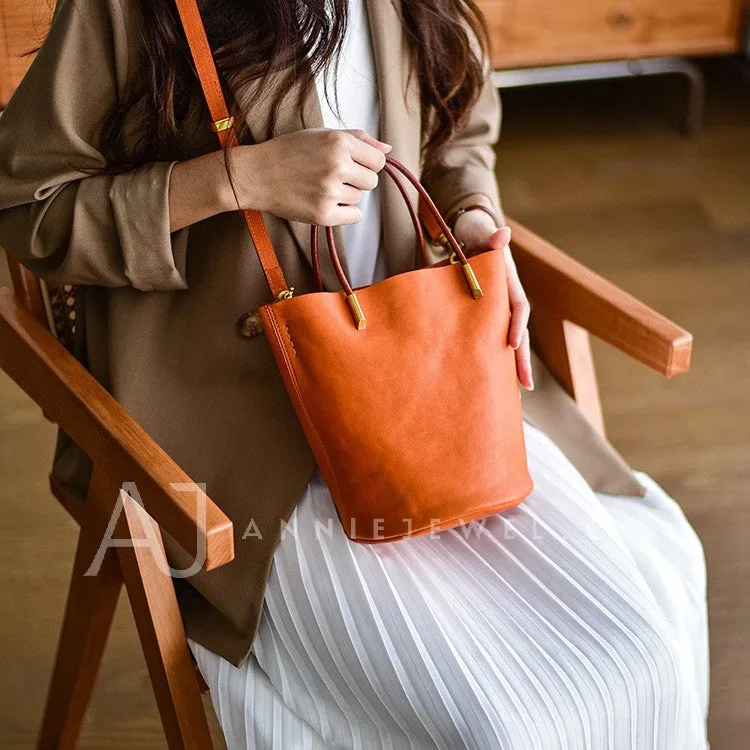 Women's Crossbody Bucket Bag Leather Small Leather Bucket Bag Crossbody