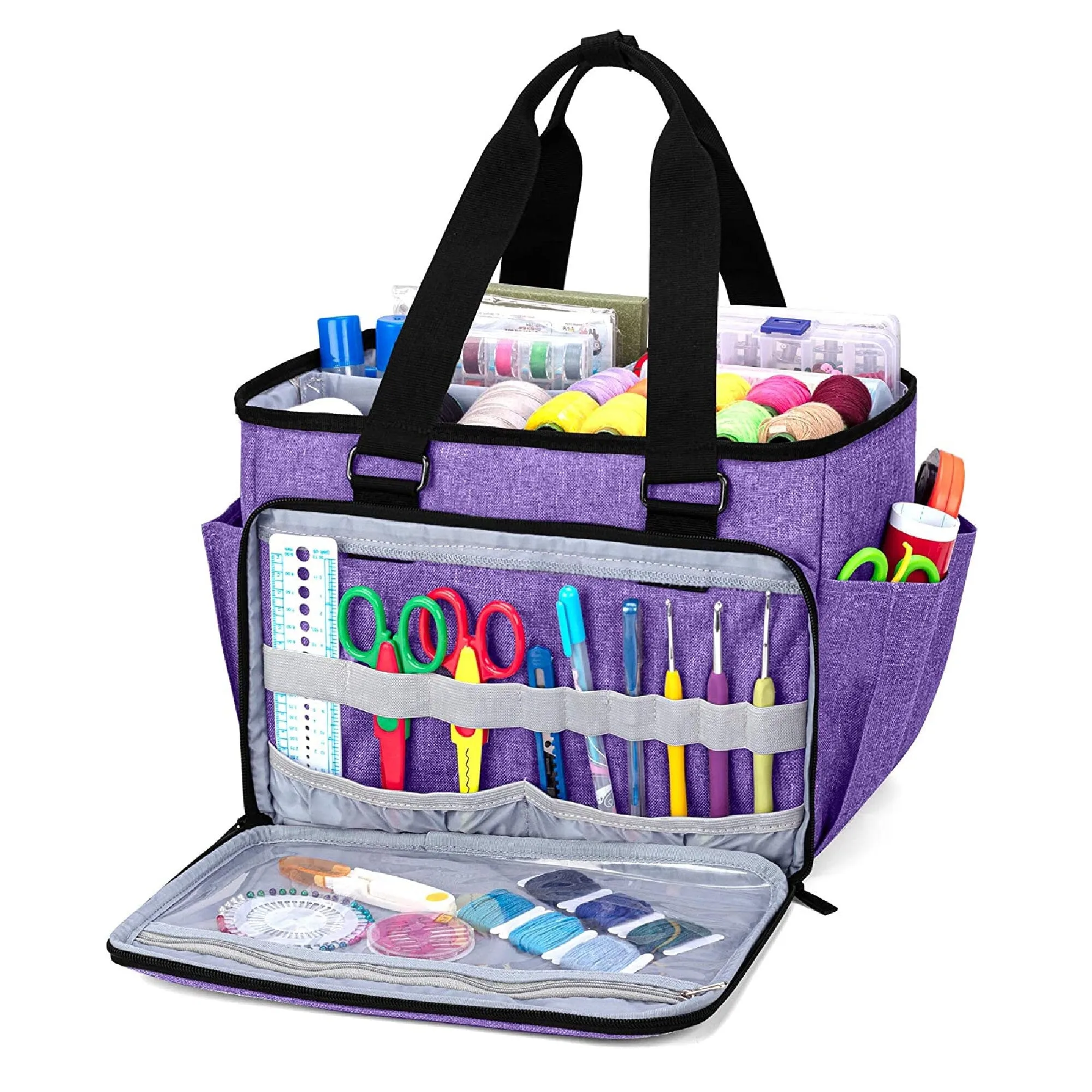 YARWO Sewing Accessories Organizer | Craft Storage Bag With Pockets For Sewing Accessories and Craft Supplies