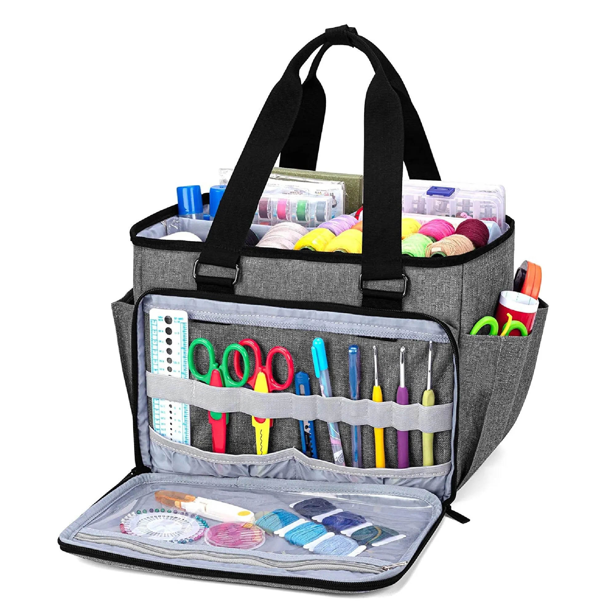 YARWO Sewing Accessories Organizer | Craft Storage Bag With Pockets For Sewing Accessories and Craft Supplies