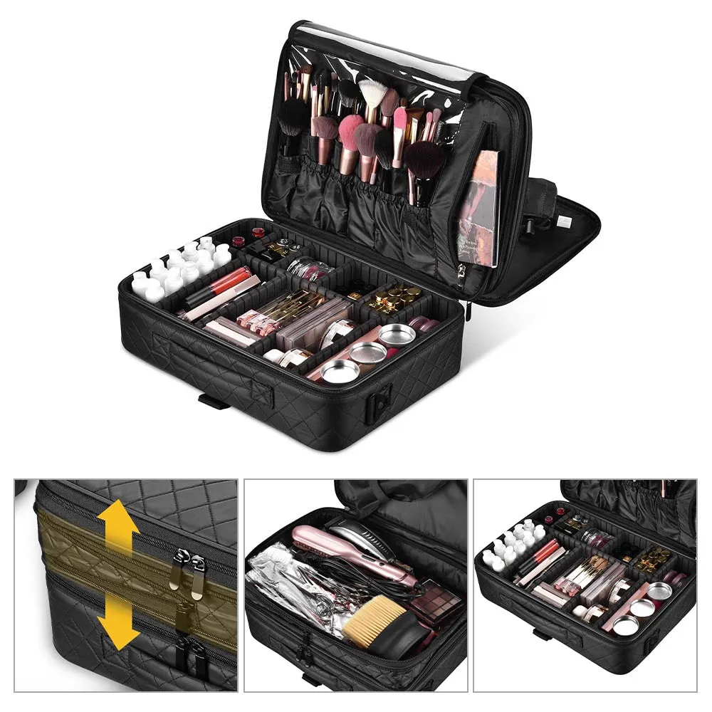 Yescom Portable Makeup Artist Soft Train Bag Case 16x11x7"